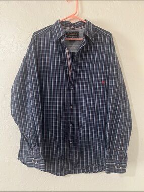 Ariat Navy Plaid Button-Down Shirt-NWOT
